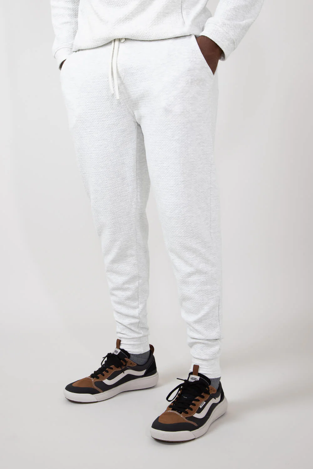 1897 Active Diamond Stretch Joggers for Men in Oatmeal | MP922-OATMEAL - Image 5
