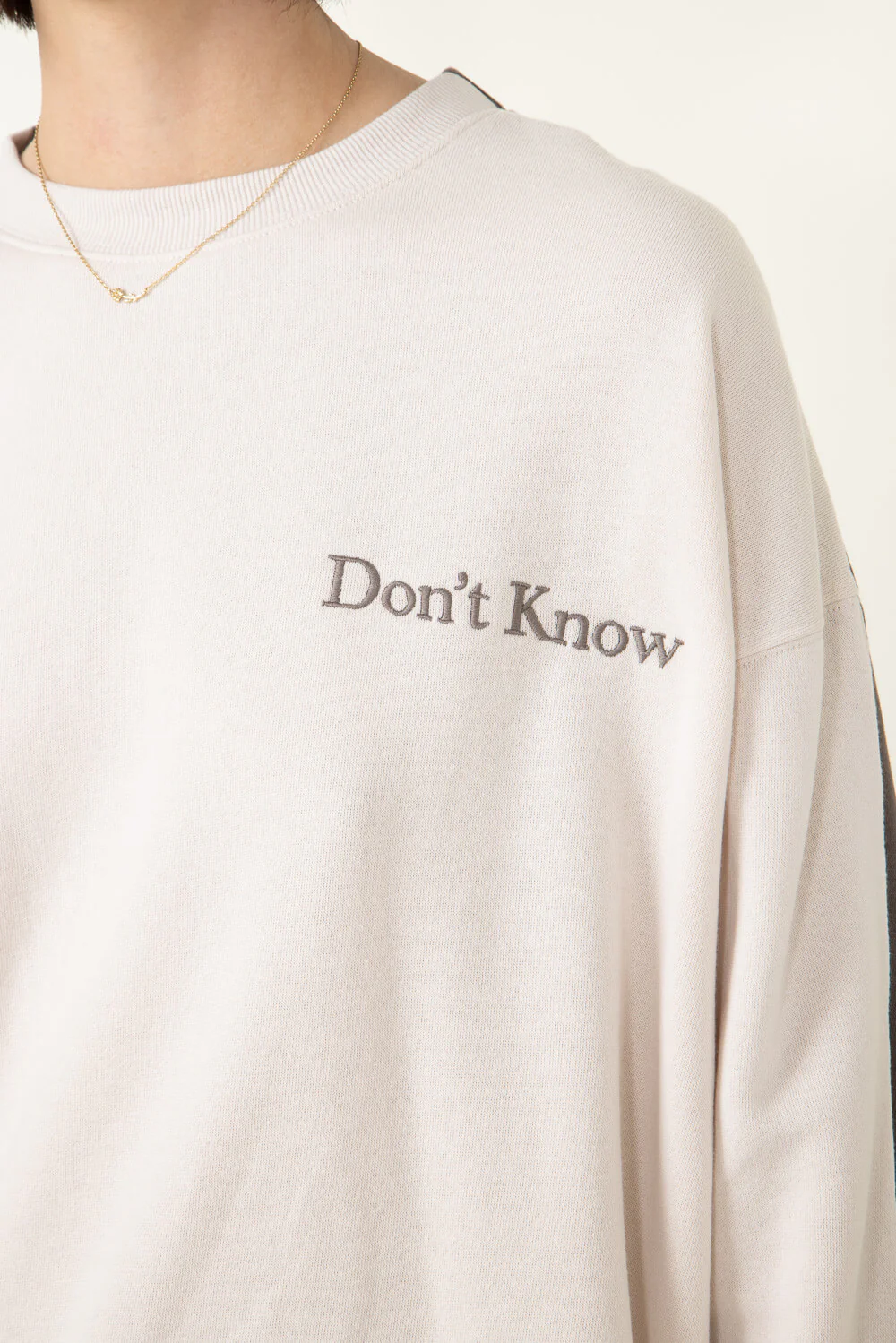 1897 Active Don’t Know Don’t Care Fleece Sweatshirt for Women in Beige/Fossil | GT883-BEIGEFOSSIL - Image 3