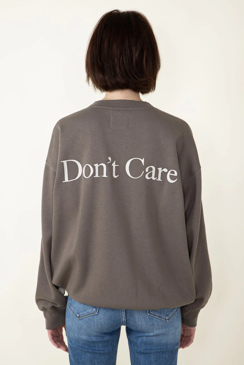 1897 Active Don’t Know Don’t Care Fleece Sweatshirt for Women in Beige/Fossil | GT883-BEIGEFOSSIL - Image 4