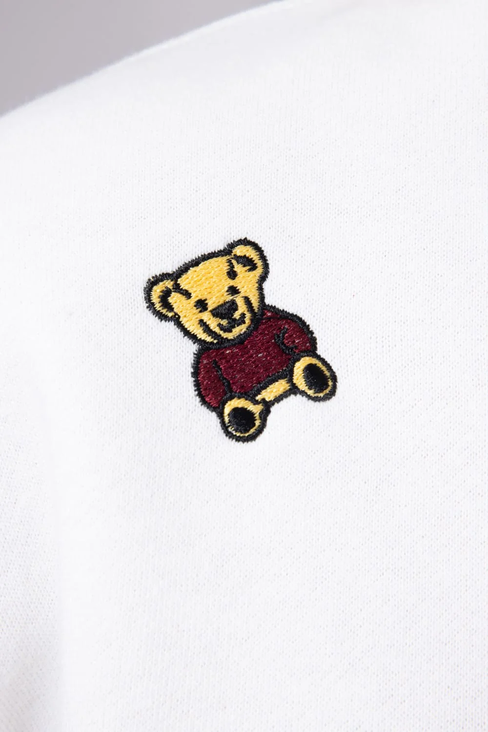 1897 Active Embroidered Bear Fleece Sweatshirt for Women in Ivory | GT716-IVORY - Image 3