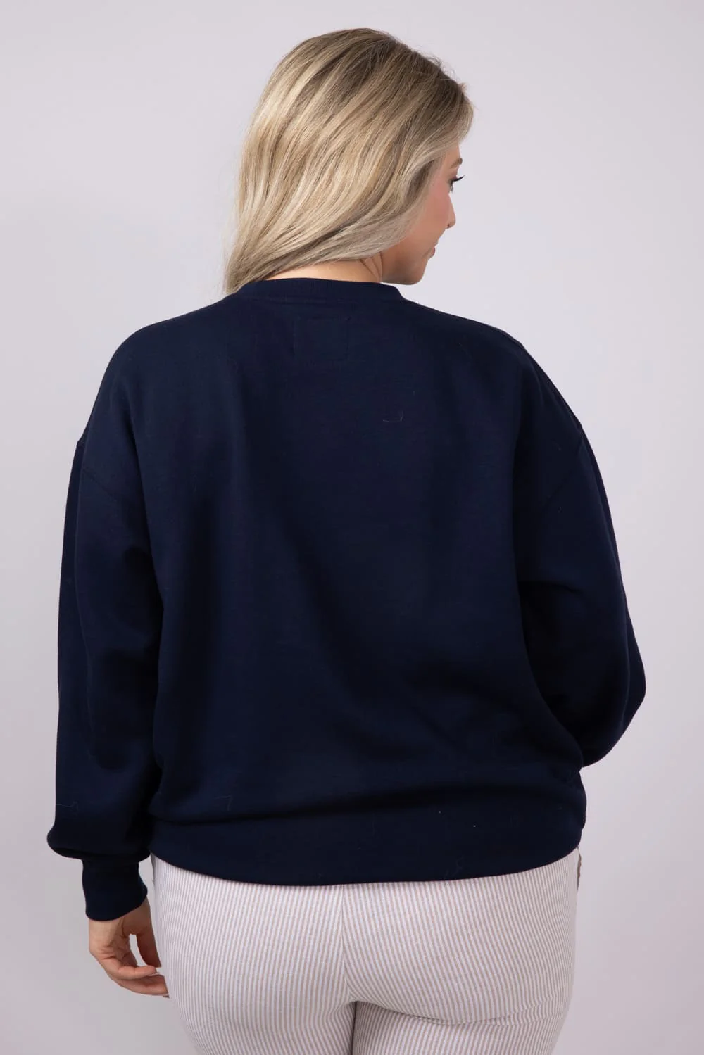 1897 Active Embroidered Big Bear Fleece Sweatshirt for Women in Navy | GT717-DEEPNAVY - Image 5