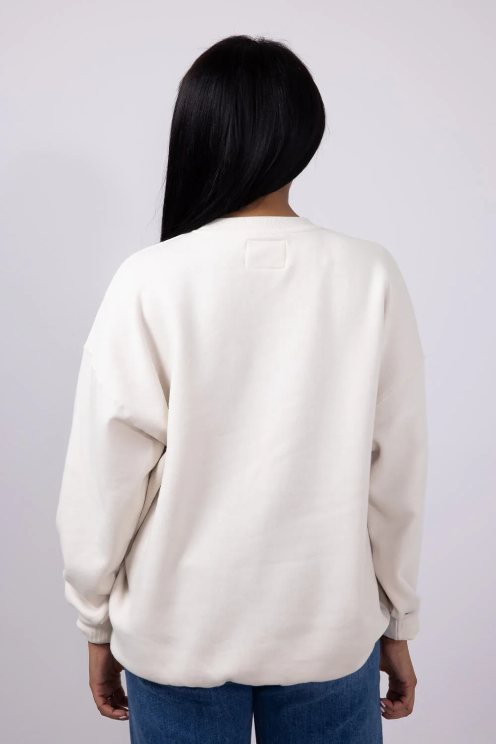1897 Active Chenille Patch Midwest Fleece Crewneck for Women in Beige | GT853-BEIGE - Image 3