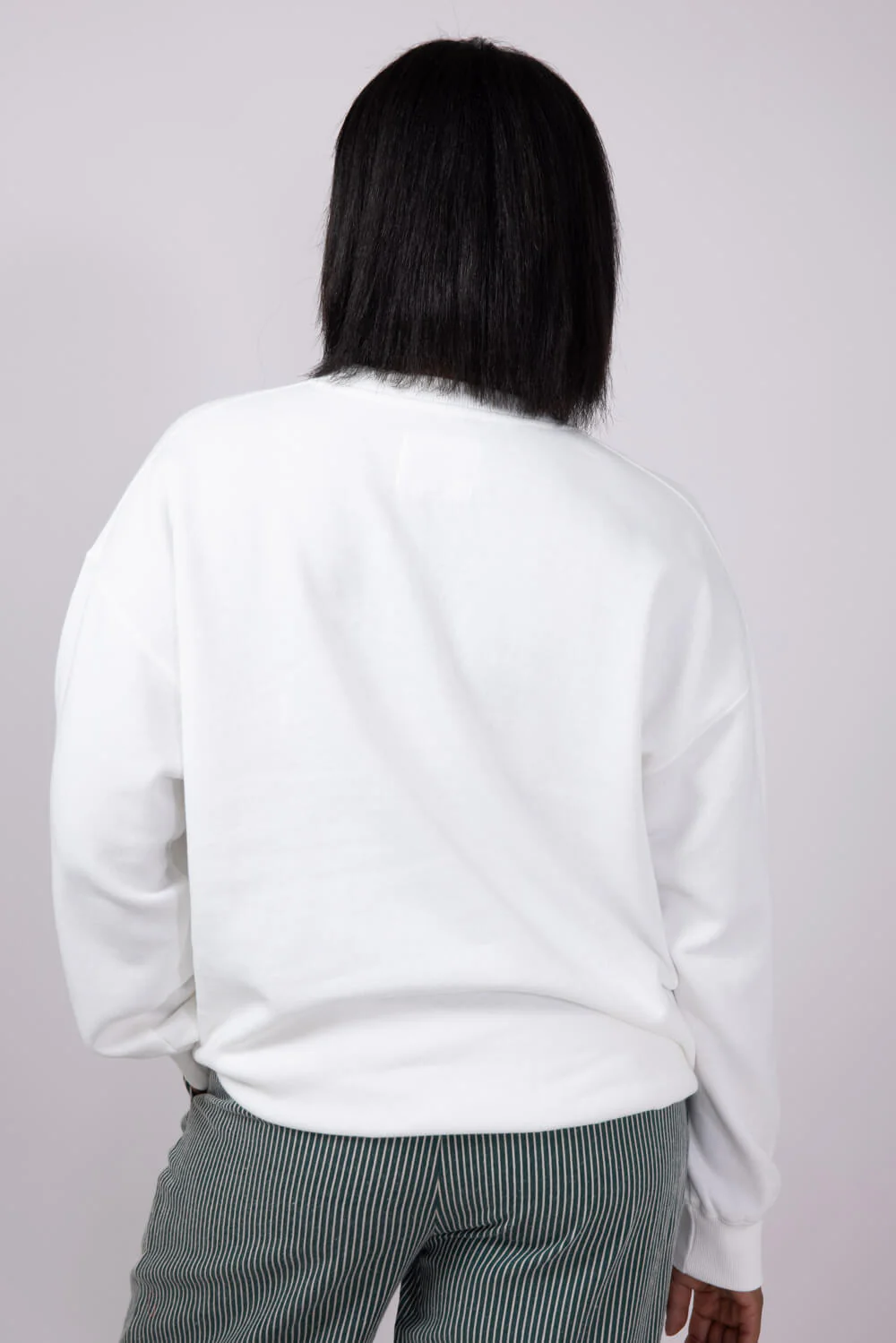 1897 Active Embroidered Hey Pumpkin Sweatshirt for Women in Ivory | GT758-IVORY - Image 4
