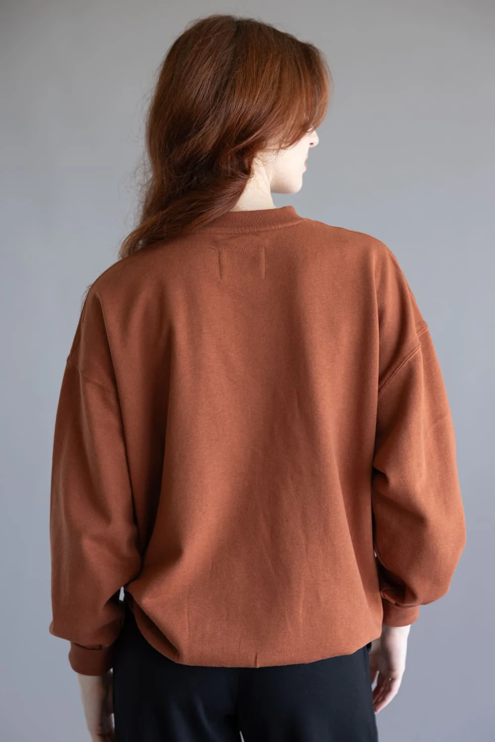1897 Active Embroidered Hey Pumpkin Sweatshirt for Women in Rust | GT758-RUST - Image 3