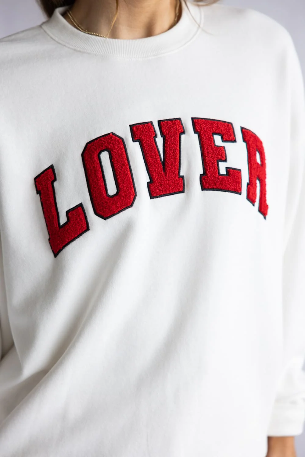 1897 Active Embroidered Lover Sweatshirt for Women in White | GT893-IVORY - Image 4