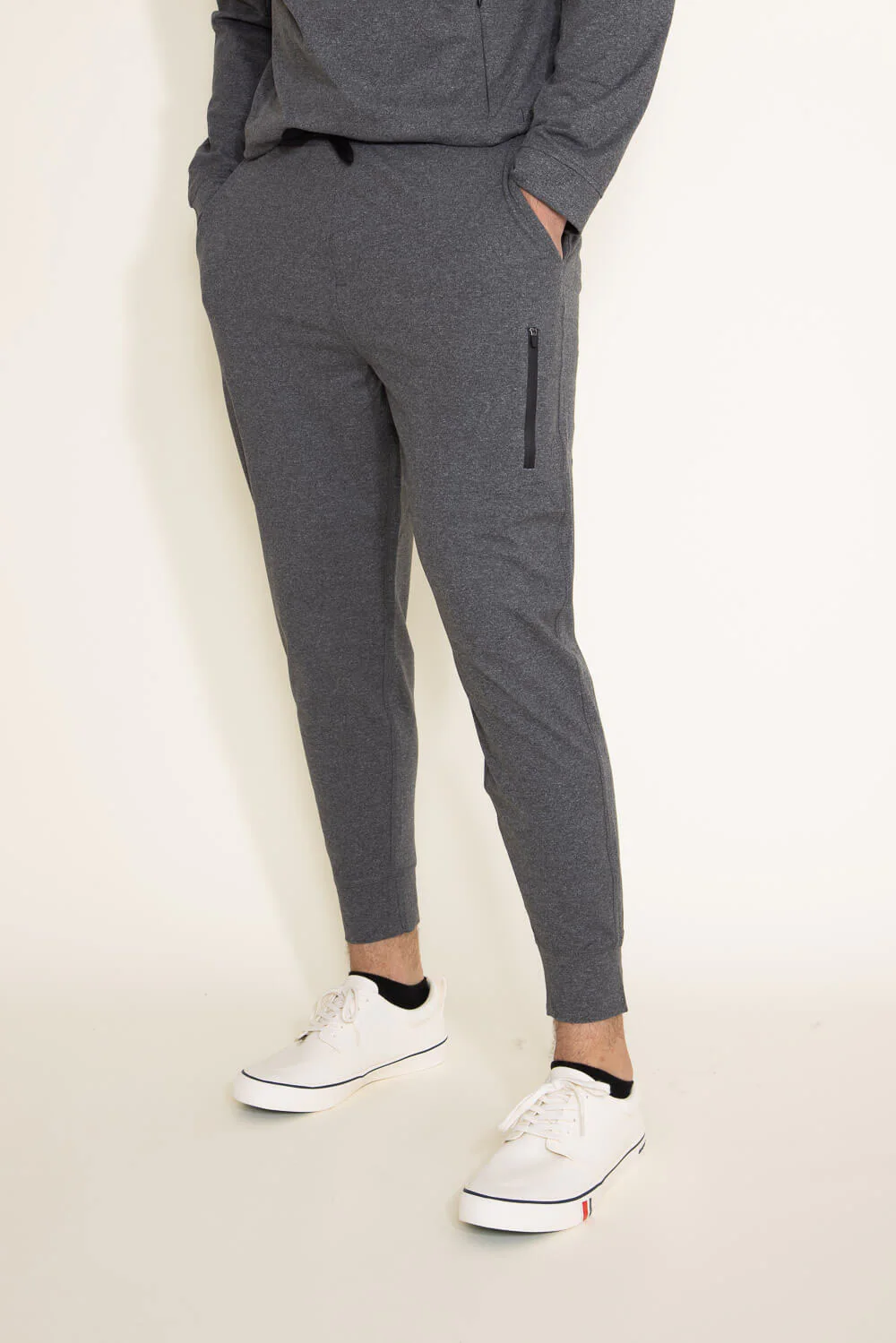 1897 Active Every Day Performance Joggers for Men in Charcoal | MP850-CHARCOALHEATHER - Image 4