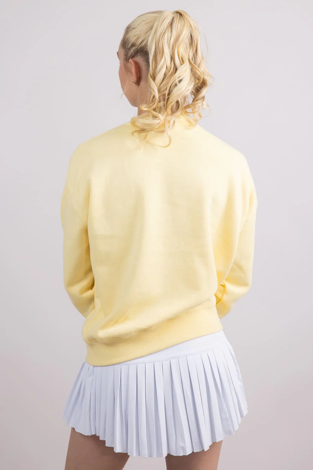 1897 Active Fleece Crewneck for Women in Butter Yellow | T050-LTYELLOW - Image 2