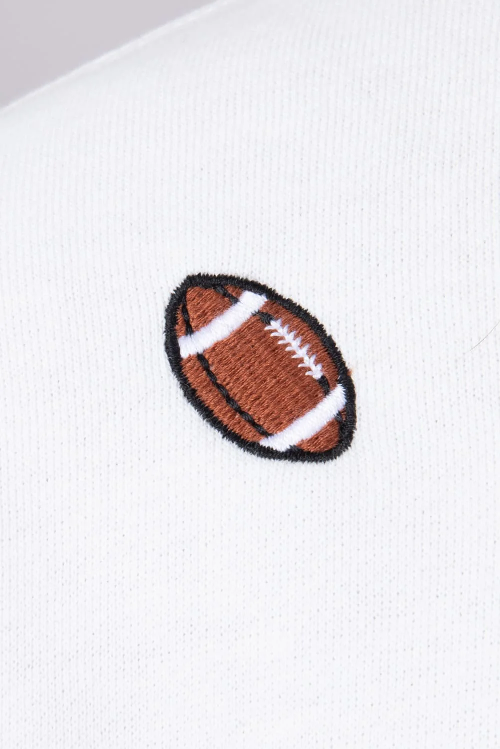 1897 Active Football Embroidered Sweatshirt for Women in Ivory | GT837-IVORY - Image 3