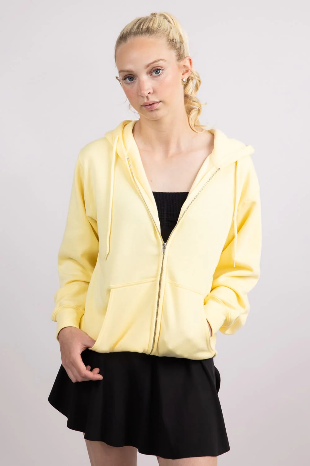 1897 Active Full Zip Fleece Hoodie for Women in Butter Yellow | JK550-LTYELLOW - Image 3