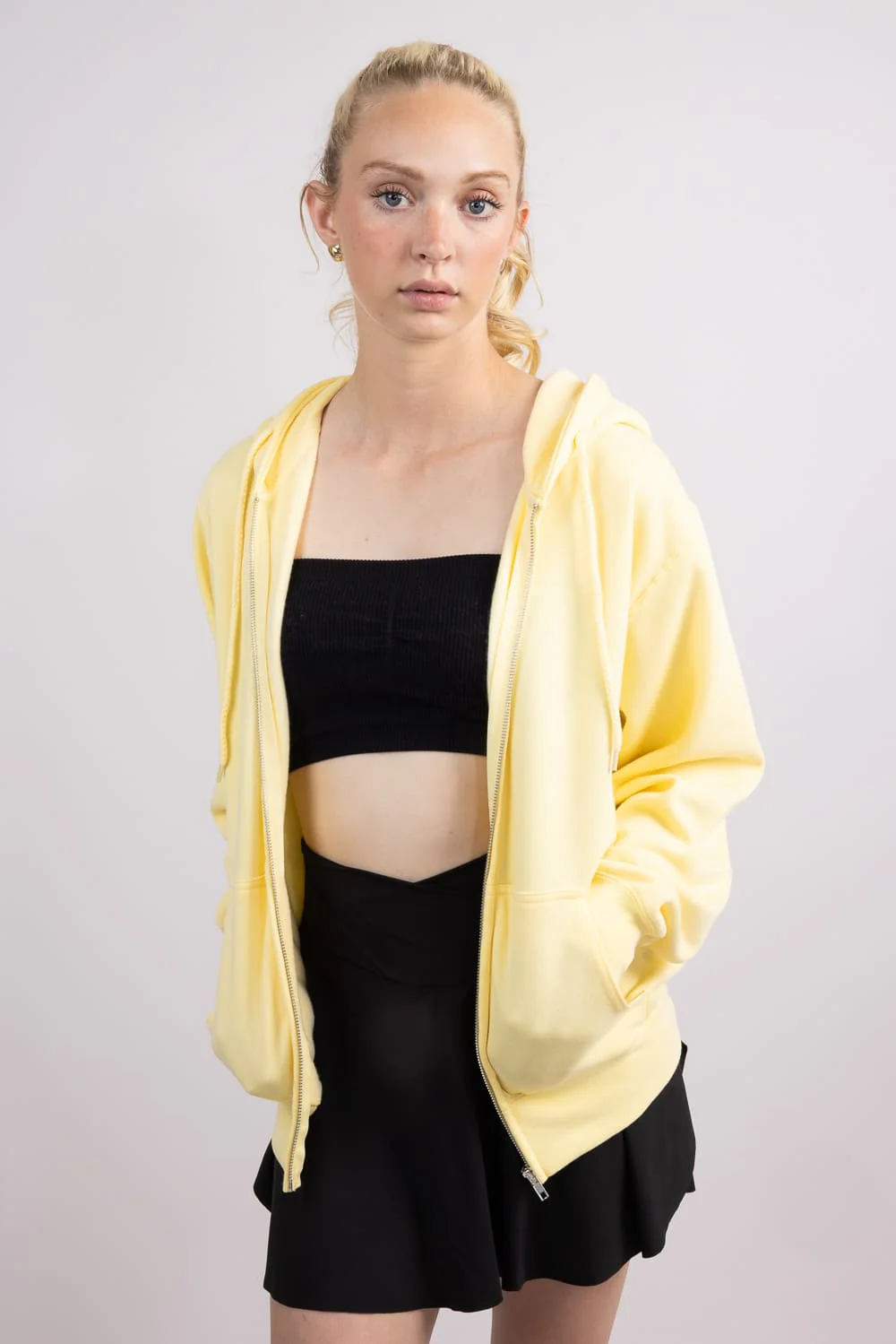 1897 Active Full Zip Fleece Hoodie for Women in Butter Yellow | JK550-LTYELLOW - Image 4