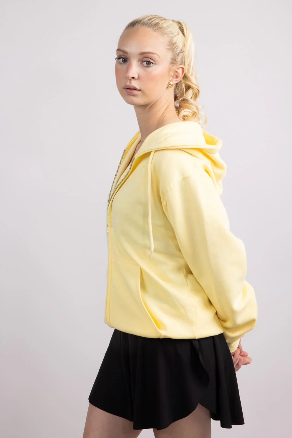 1897 Active Full Zip Fleece Hoodie for Women in Butter Yellow | JK550-LTYELLOW - Image 5