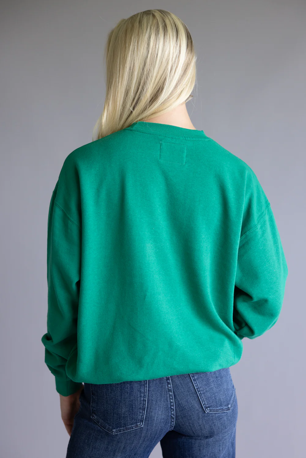 1897 Active Holly Jolly Print Fleece Sweatshirt for Women in Kelly Green | GT708-HOLLYJOLLY-KELLYGREEN - Image 4