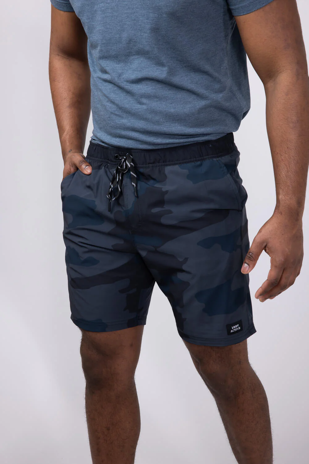 1897 Active Levitate Shorts for Men in Black Camo | STEW51-BLACK CAMO - Image 3