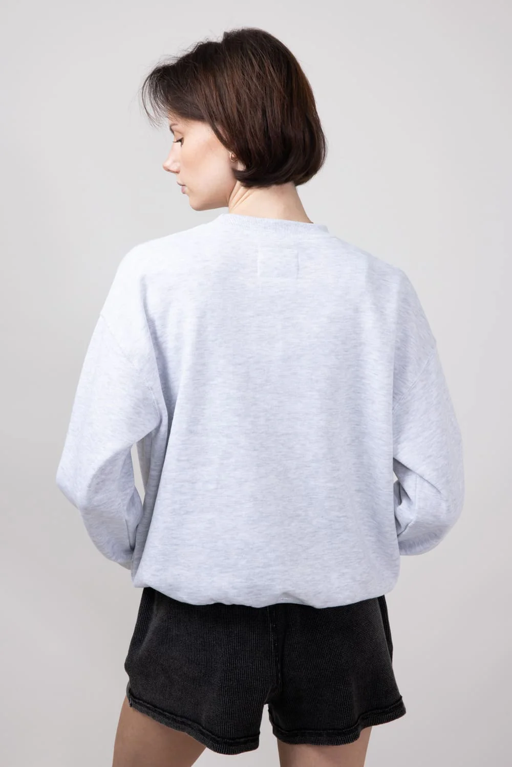 1897 Active Chenille Patch Los Angeles Crewneck for Women in Ice Grey | GT815-ICEGREY - Image 2