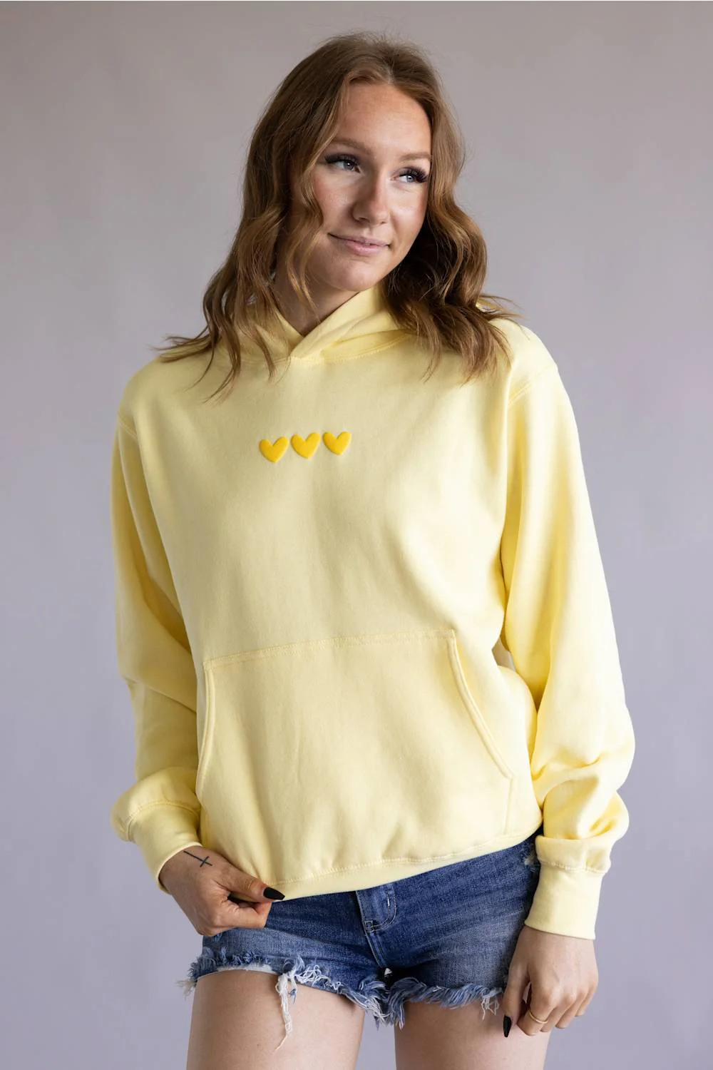 1897 Active Love You Like A Michigan Sunset Hoodie for Women in Butter Yellow | MI-GU931-LTYELLOW - Image 2