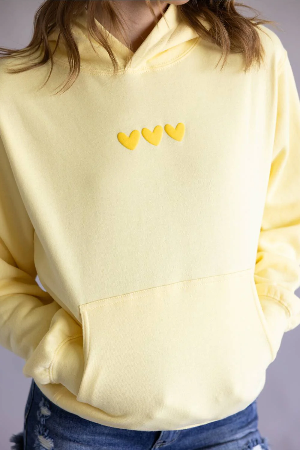 1897 Active Love You Like A Michigan Sunset Hoodie for Women in Butter Yellow | MI-GU931-LTYELLOW - Image 4