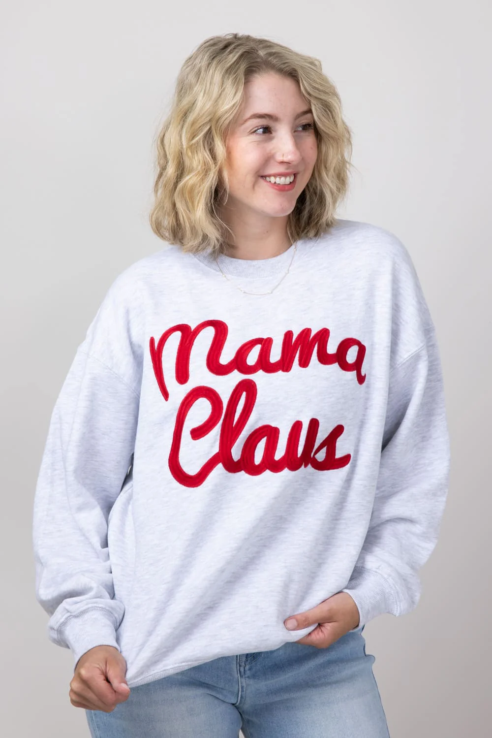 1897 Active Mama Claus Embroidered Sweatshirt for Women - Image 2