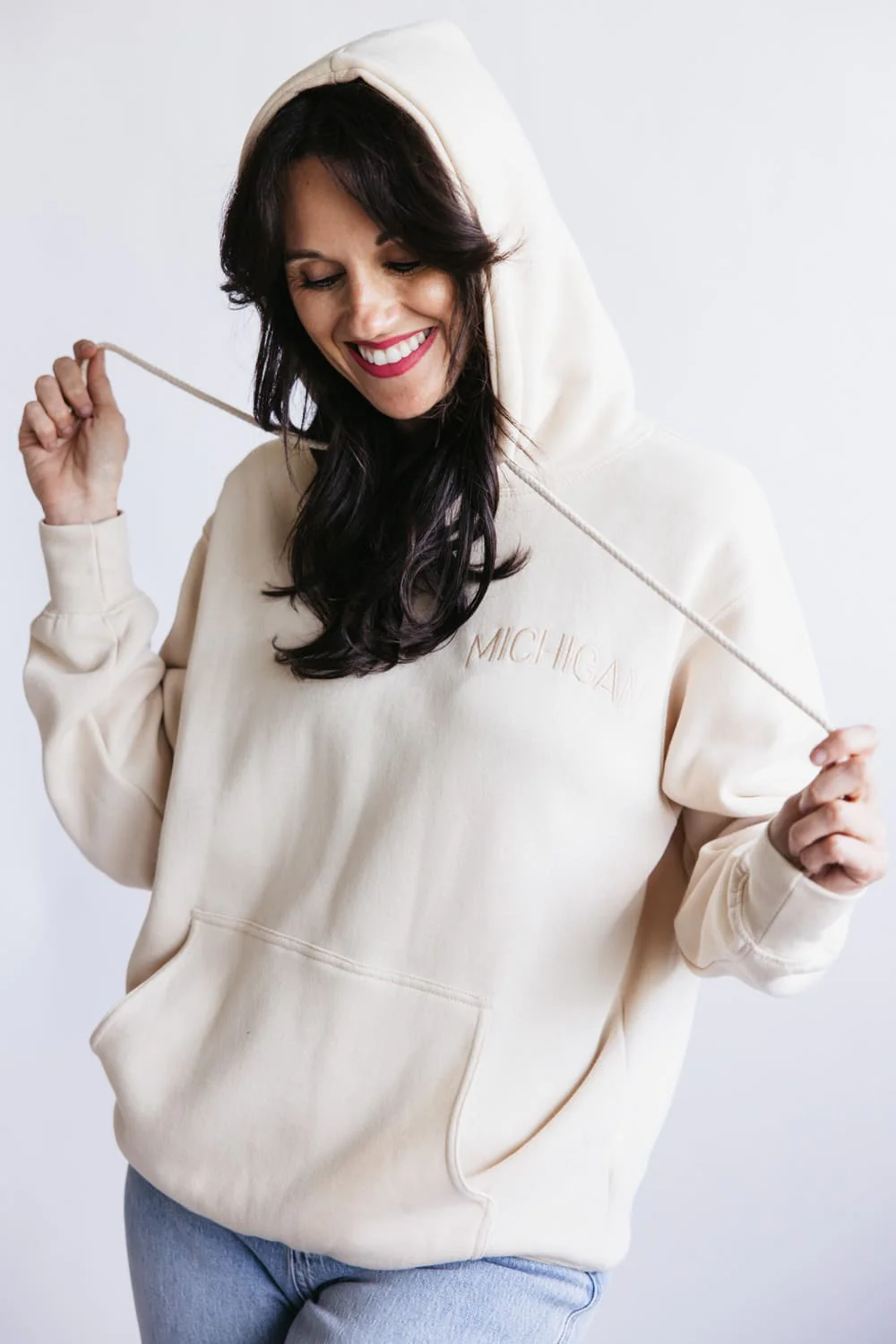 1897 Active Michigan Embroidered Hoodie for Women - Image 2