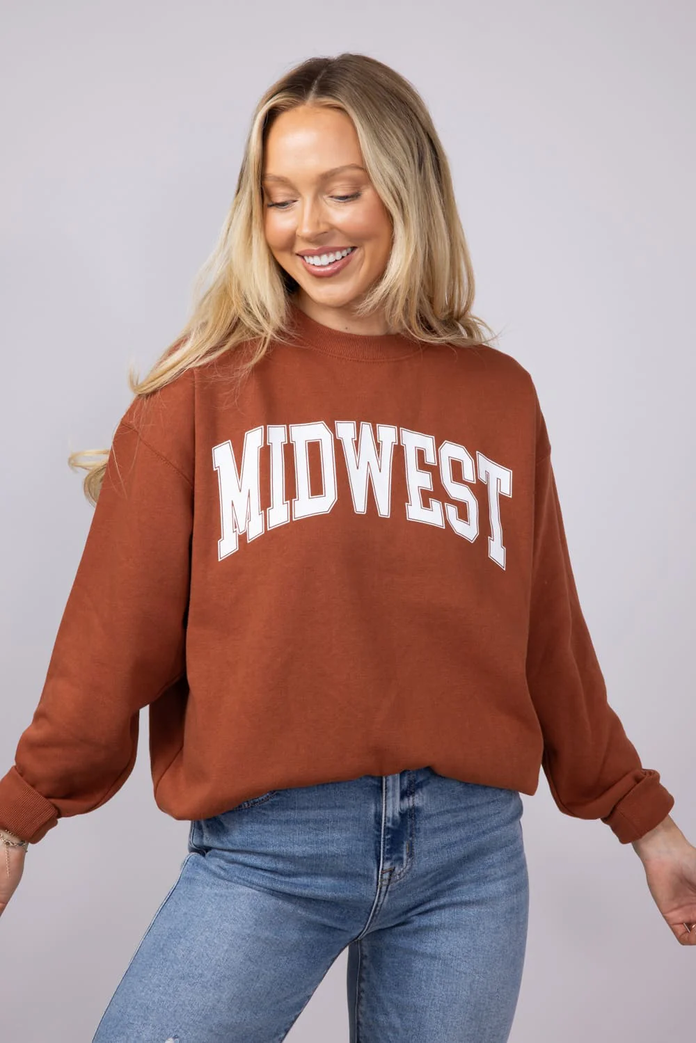 1897 Active Midwest Sweatshirt for Women in Rust | GT852-RUST - Image 2