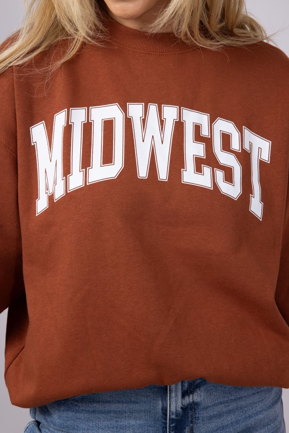 1897 Active Midwest Sweatshirt for Women in Rust | GT852-RUST - Image 4