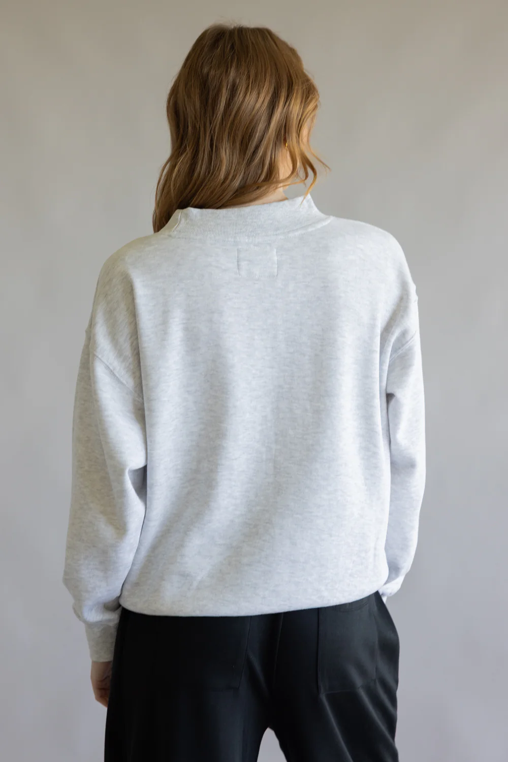 1897 Active Oversized Mock Neck Pullover for Women in Ice Grey | GT097-ICEGREY - Image 2