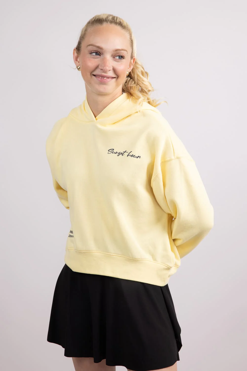 1897 Active Sunset Hour Hoodie for Women in Butter Yellow | JU1918-LTYELLOW - Image 2