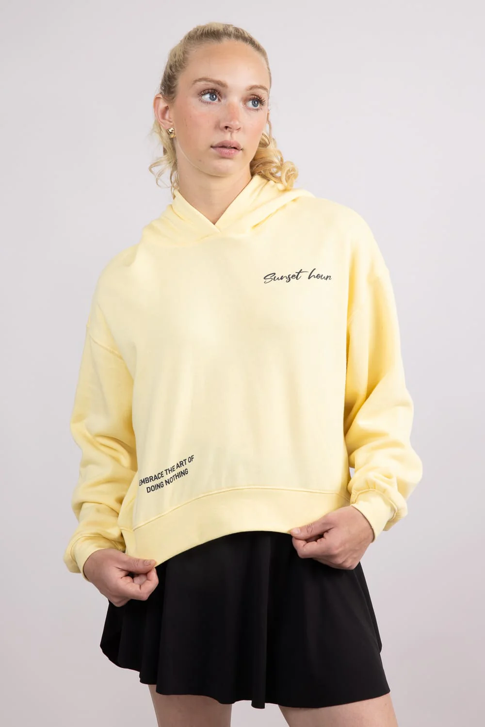 1897 Active Sunset Hour Hoodie for Women in Butter Yellow | JU1918-LTYELLOW - Image 6