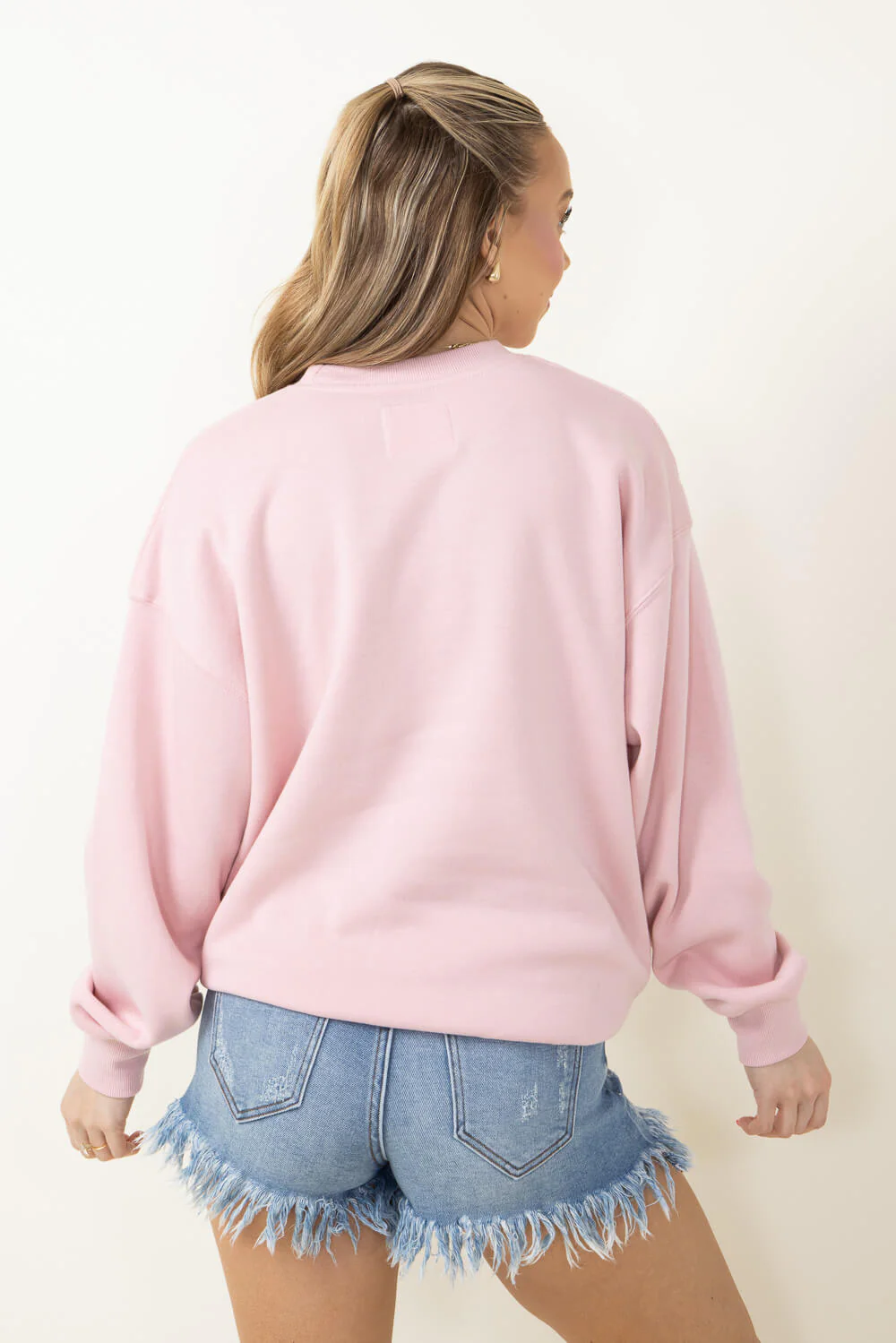 1897 Active Sunshine Embroidered Sweatshirt for Women in Pink | GT065-PINK - Image 3