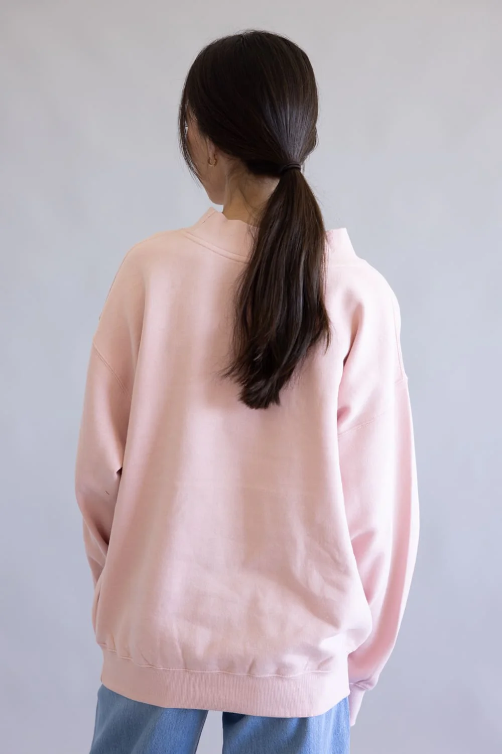 1897 Active Sweetheart Patch Embroidered Mock Neck Sweatshirt for Women in Pink/Red | GT301-PINK - Image 2