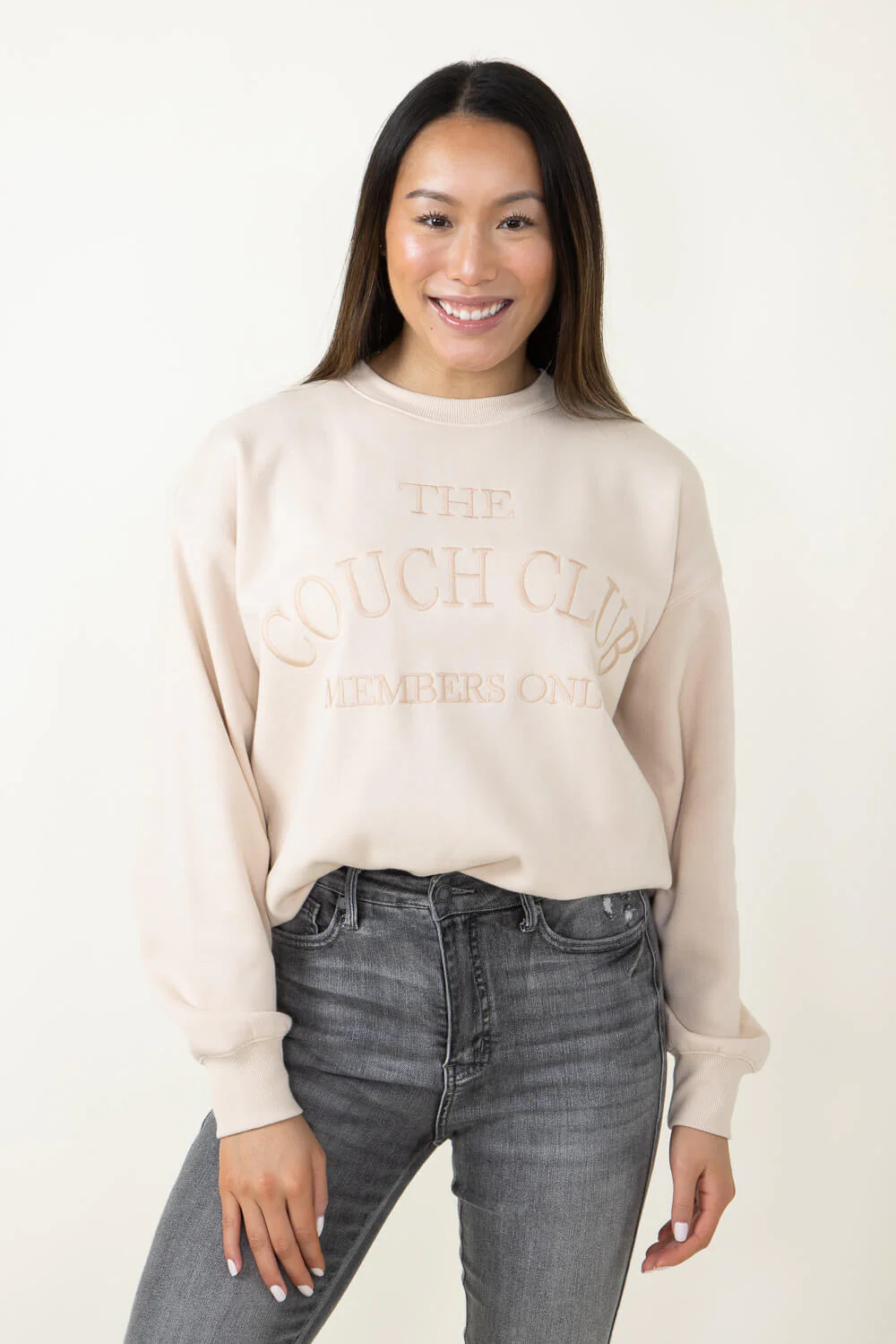 1897 Active The Couch Club Sweatshirt for Women in Cream | GT882-CREAM - Image 2