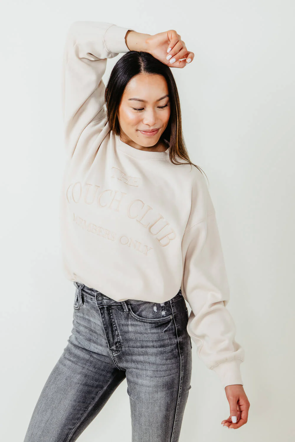 1897 Active The Couch Club Sweatshirt for Women in Cream | GT882-CREAM - Image 4