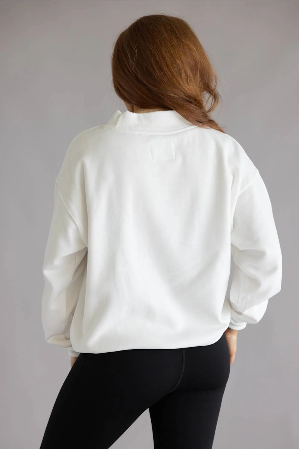 1897 Active USA Embroidered Mock Neck Sweatshirt for Women in Ivory | GT816-IVORY - Image 2