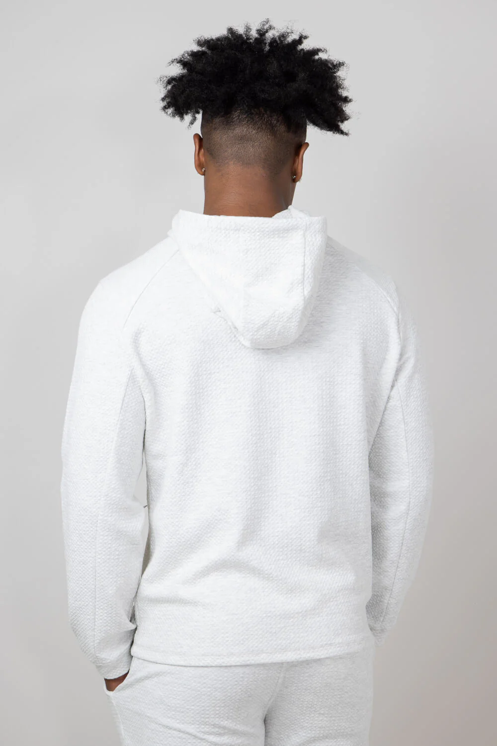 1897 Active Diamond Weave Hoodie for Men in Oatmeal | MJ895-OATMEAL - Image 5