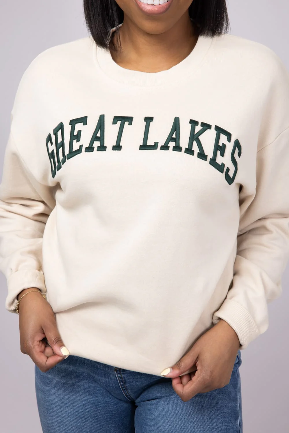 1897 Active Great Lakes Fleece Sweatshirt for Women in Cream | GT054-GREATLAKES-CREAM - Image 3