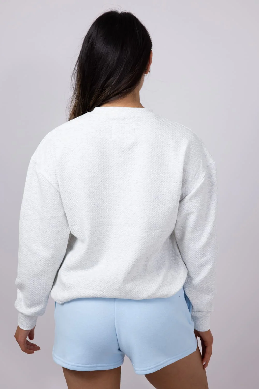 1897 Active Honeycomb Stretch Sweatshirt for Women in Oatmeal | T103-OATMEAL - Image 4