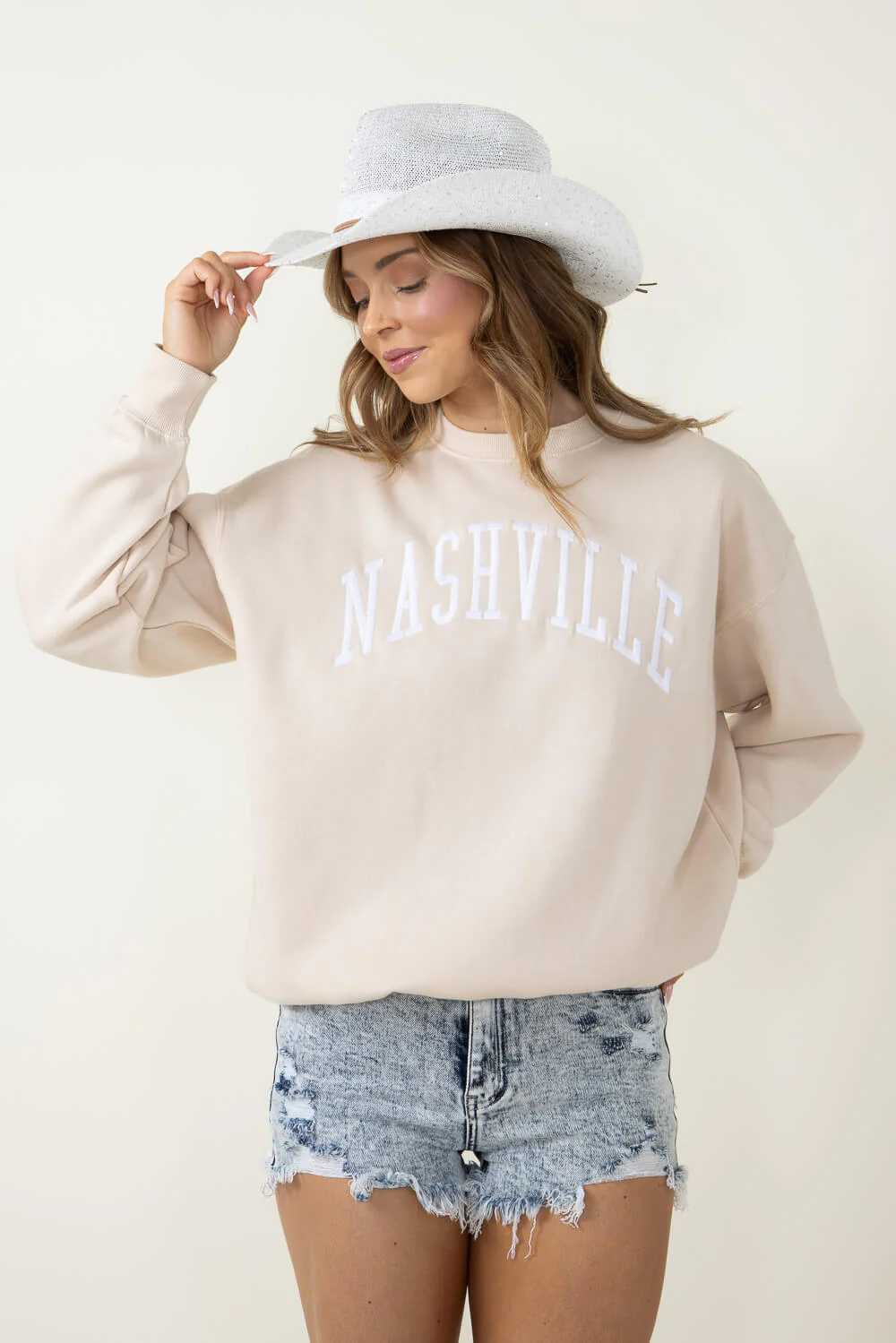 1897 Active Nashville Sweatshirt for Women in Cream | GT083-NASHVILLE-CREAM - Image 4