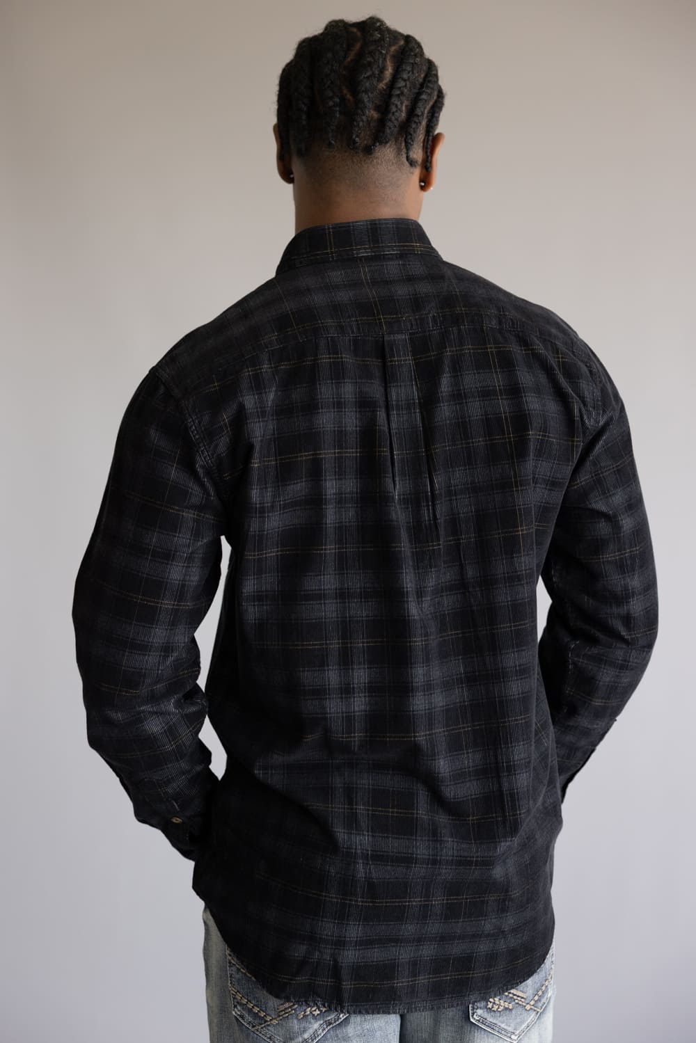 1897 Legends Corduroy Plaid Flannel for Men in Black/Grey | FW10081GL-BLK GRY PLAID - Image 2
