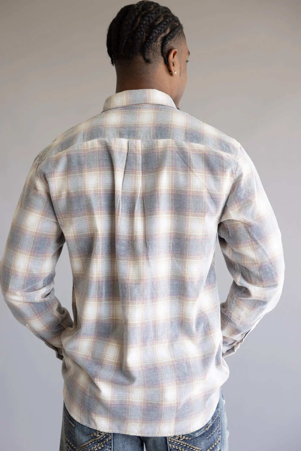 1897 Legends Corduroy Plaid Flannel for Men in Ecru/Gold | FW10078GL-ECRU GOLD PLAID - Image 2