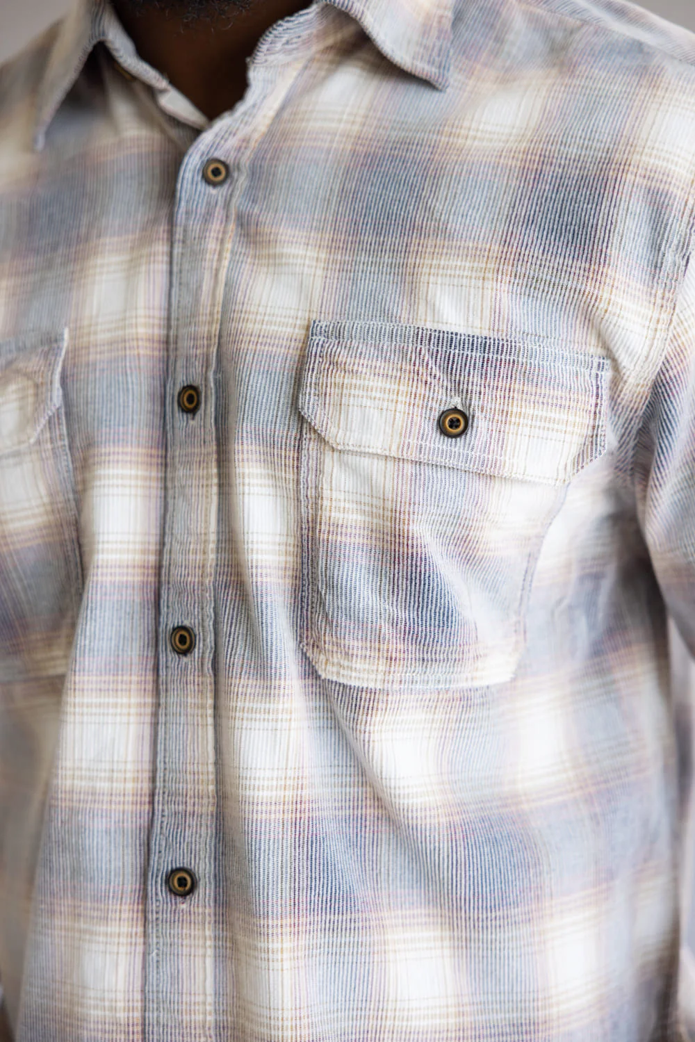 1897 Legends Corduroy Plaid Flannel for Men in Ecru/Gold | FW10078GL-ECRU GOLD PLAID - Image 3