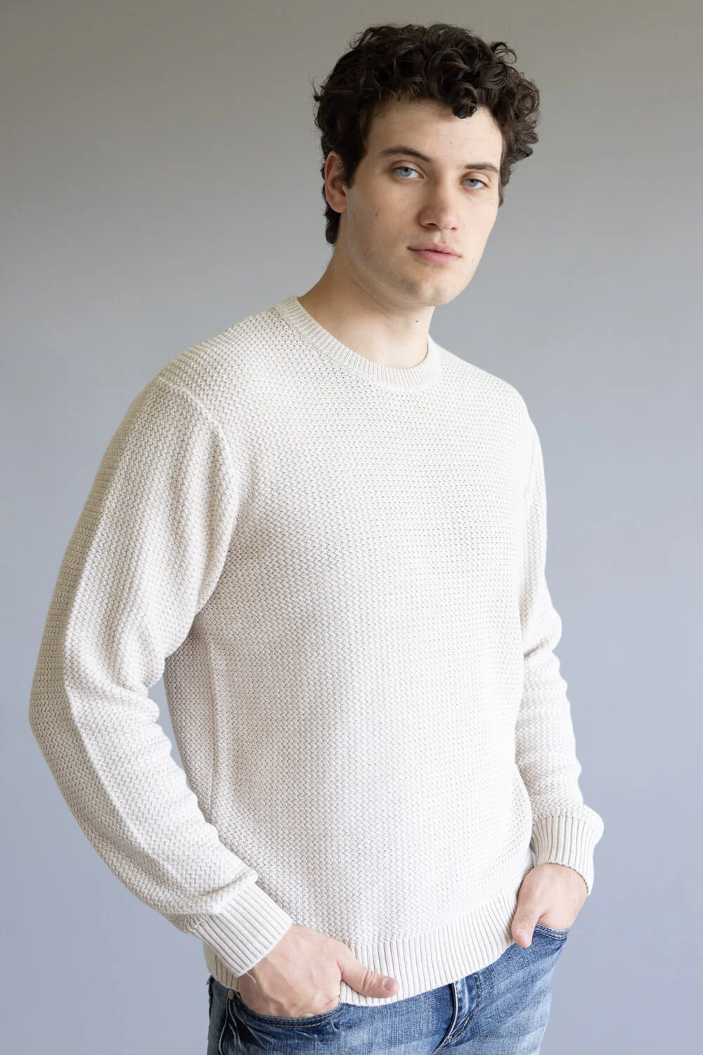 1897 Original Knit Crewneck Sweater for Men in Peyote | 2563GL-PEYOTEMARL - Image 2