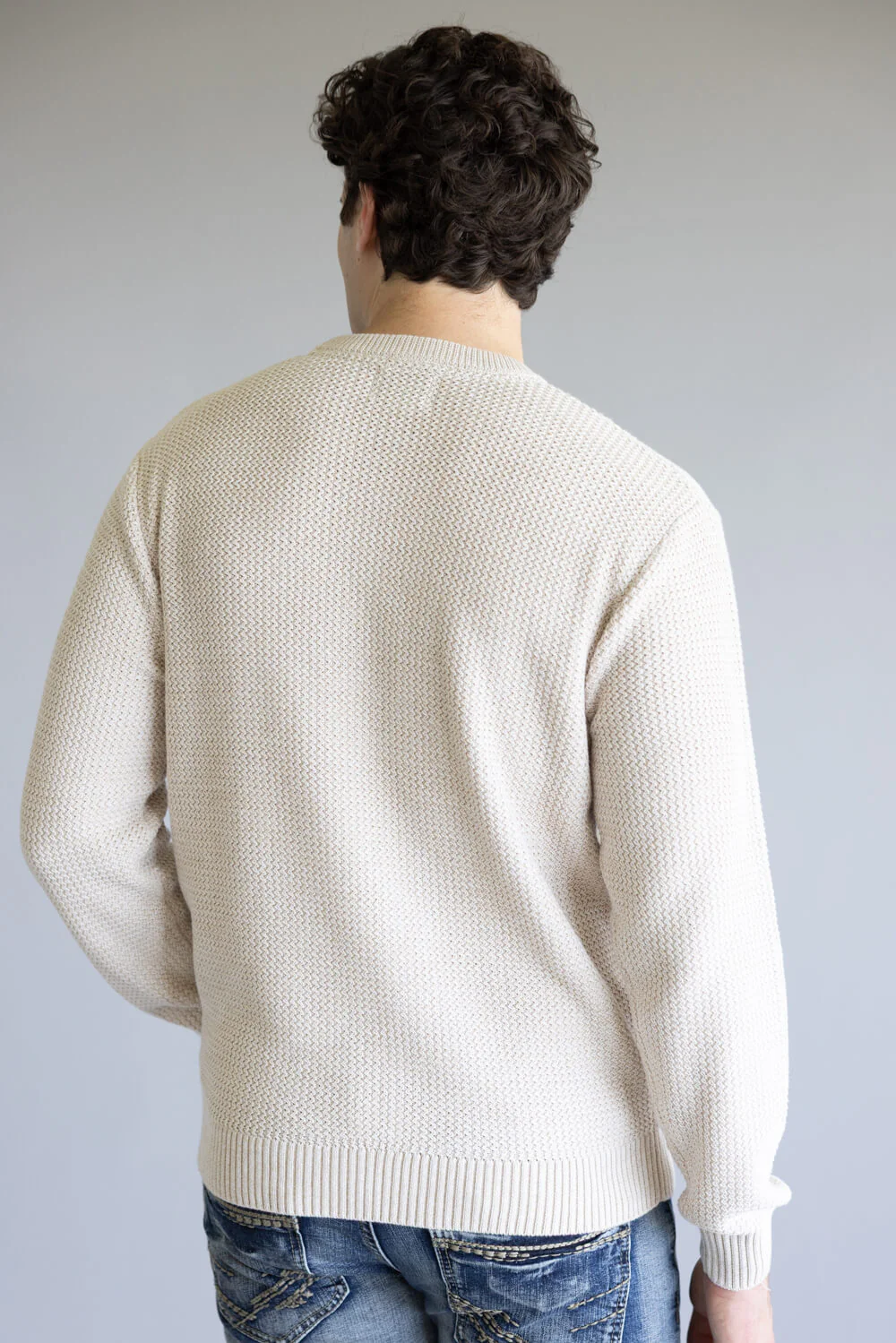 1897 Original Knit Crewneck Sweater for Men in Peyote | 2563GL-PEYOTEMARL - Image 3