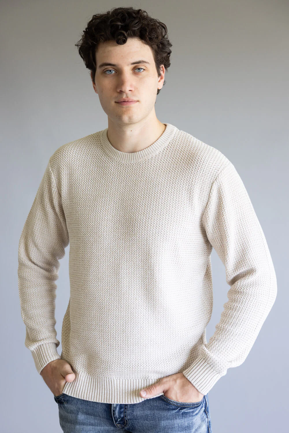 1897 Original Knit Crewneck Sweater for Men in Peyote | 2563GL-PEYOTEMARL - Image 4