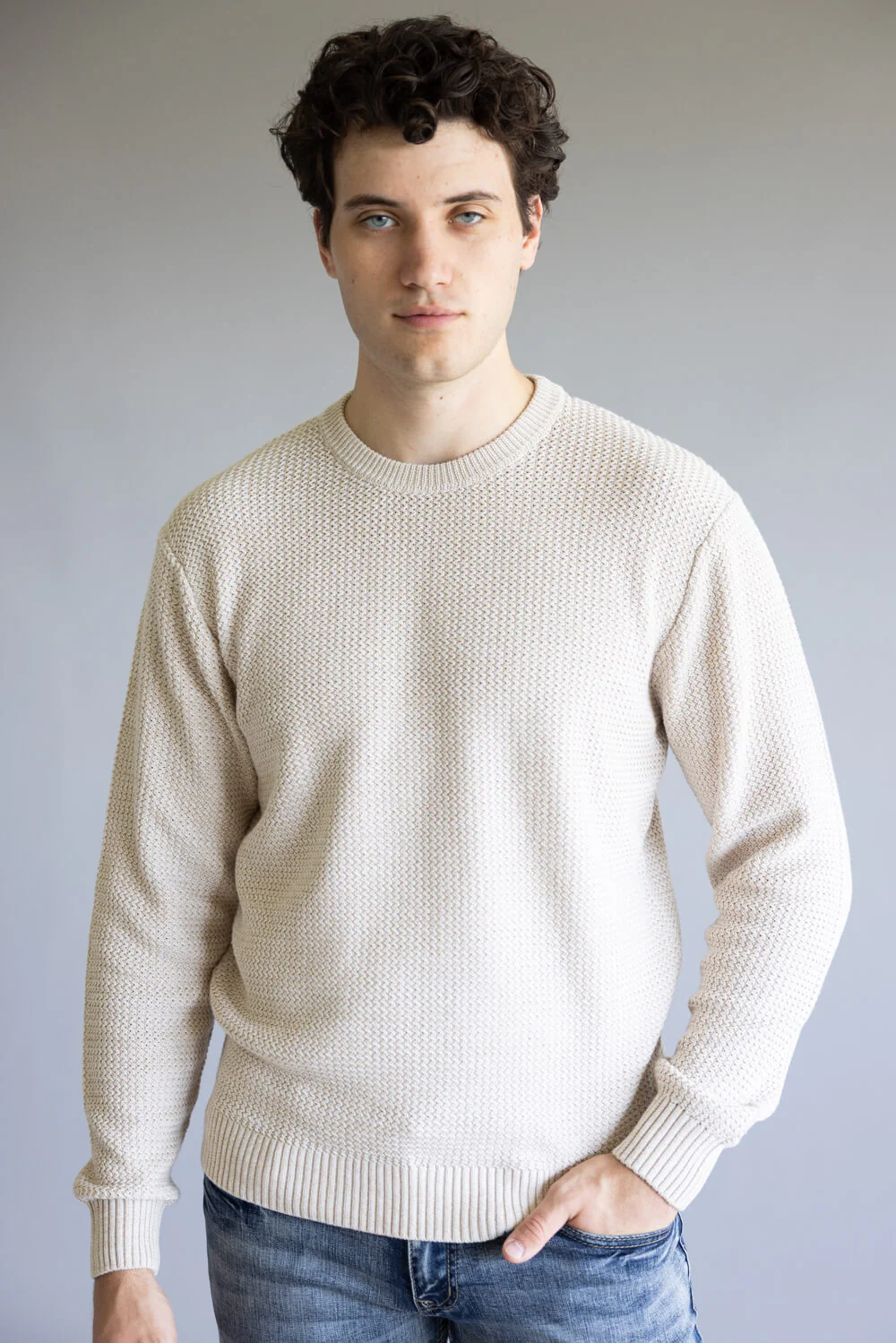 1897 Original Knit Crewneck Sweater for Men in Peyote | 2563GL-PEYOTEMARL - Image 5