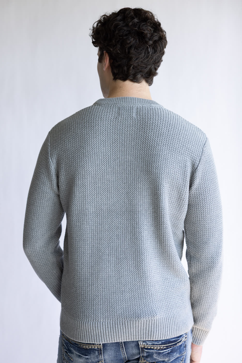 1897 Original Knit Crewneck Sweater for Men in Silver Heather | 2562GL-SILVER HTR - Image 3