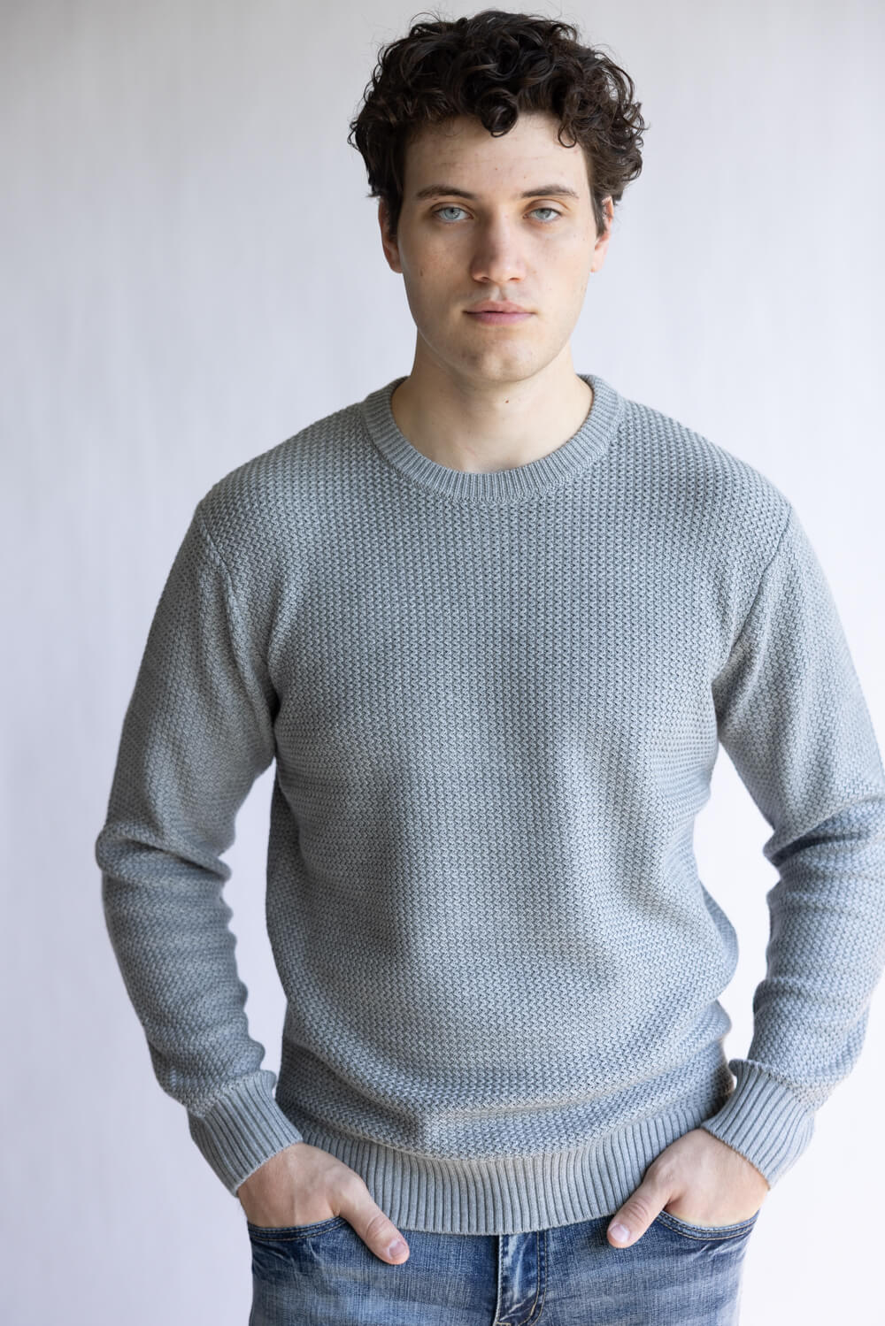1897 Original Knit Crewneck Sweater for Men in Silver Heather | 2562GL-SILVER HTR - Image 6