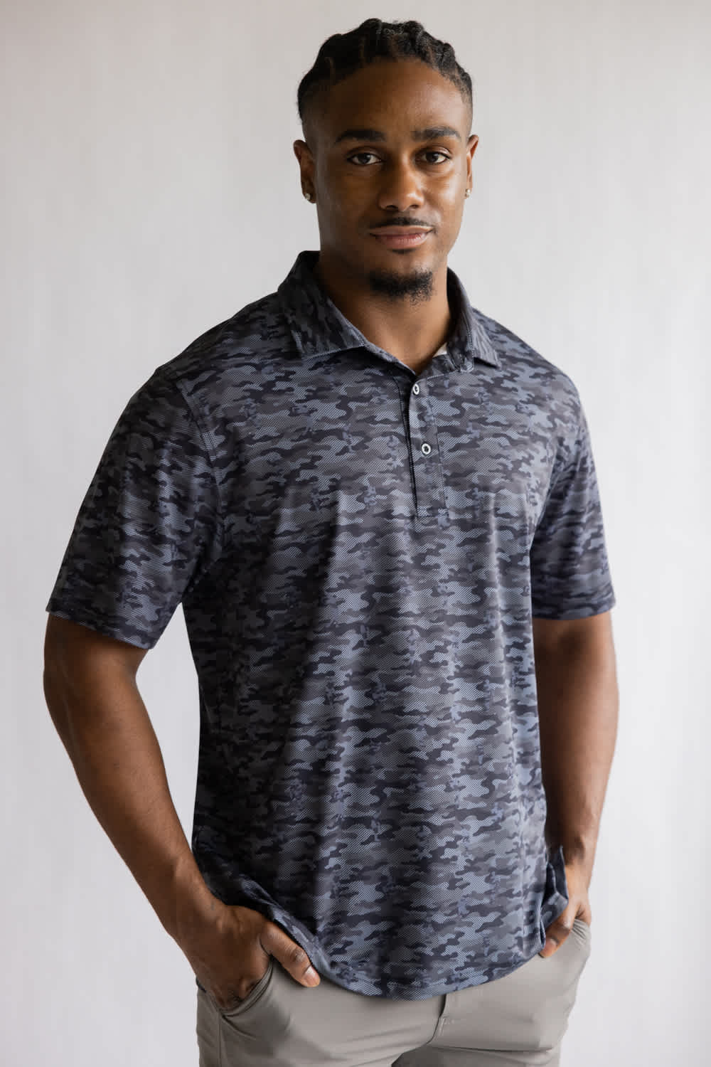1897 Legends Camo Polo for Men in Black | FGM209-BLACK - Image 2