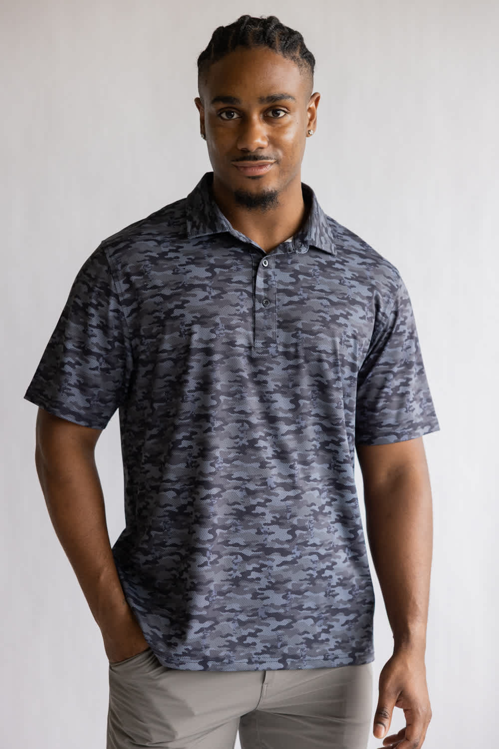 1897 Legends Camo Polo for Men in Black | FGM209-BLACK - Image 3