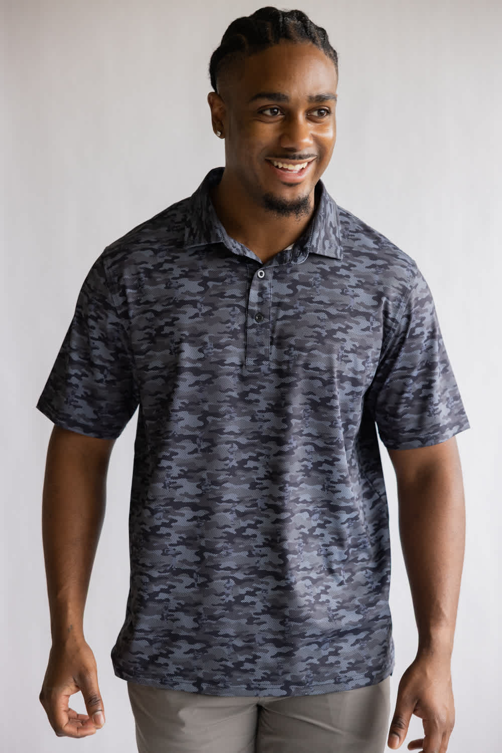 1897 Legends Camo Polo for Men in Black | FGM209-BLACK - Image 4