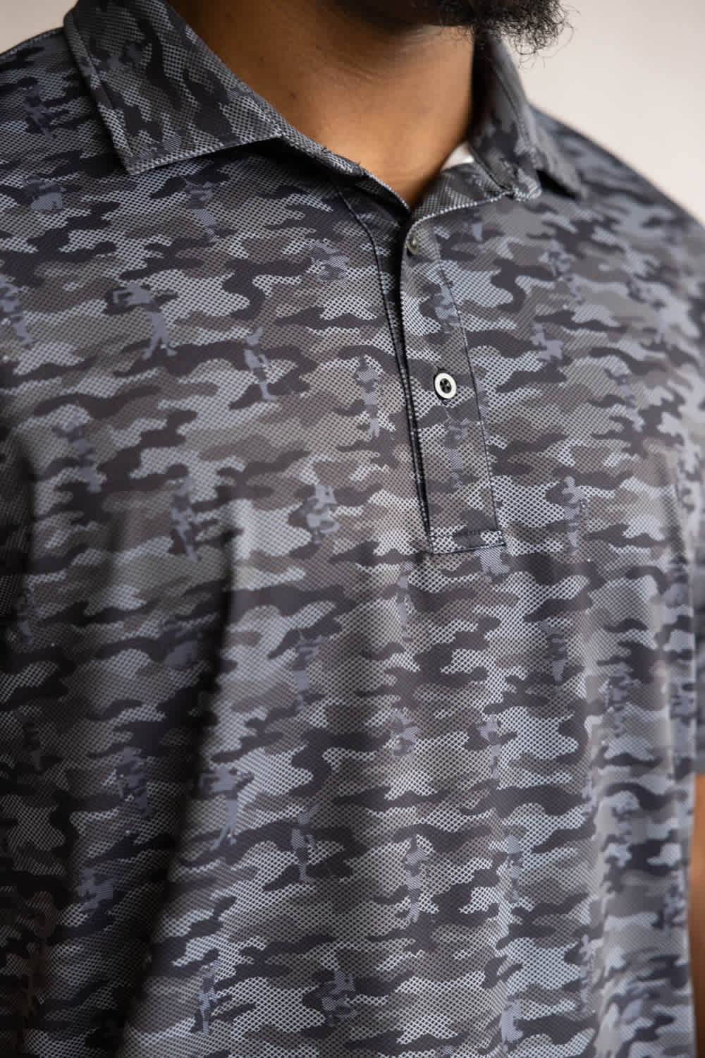 1897 Legends Camo Polo for Men in Black | FGM209-BLACK - Image 5