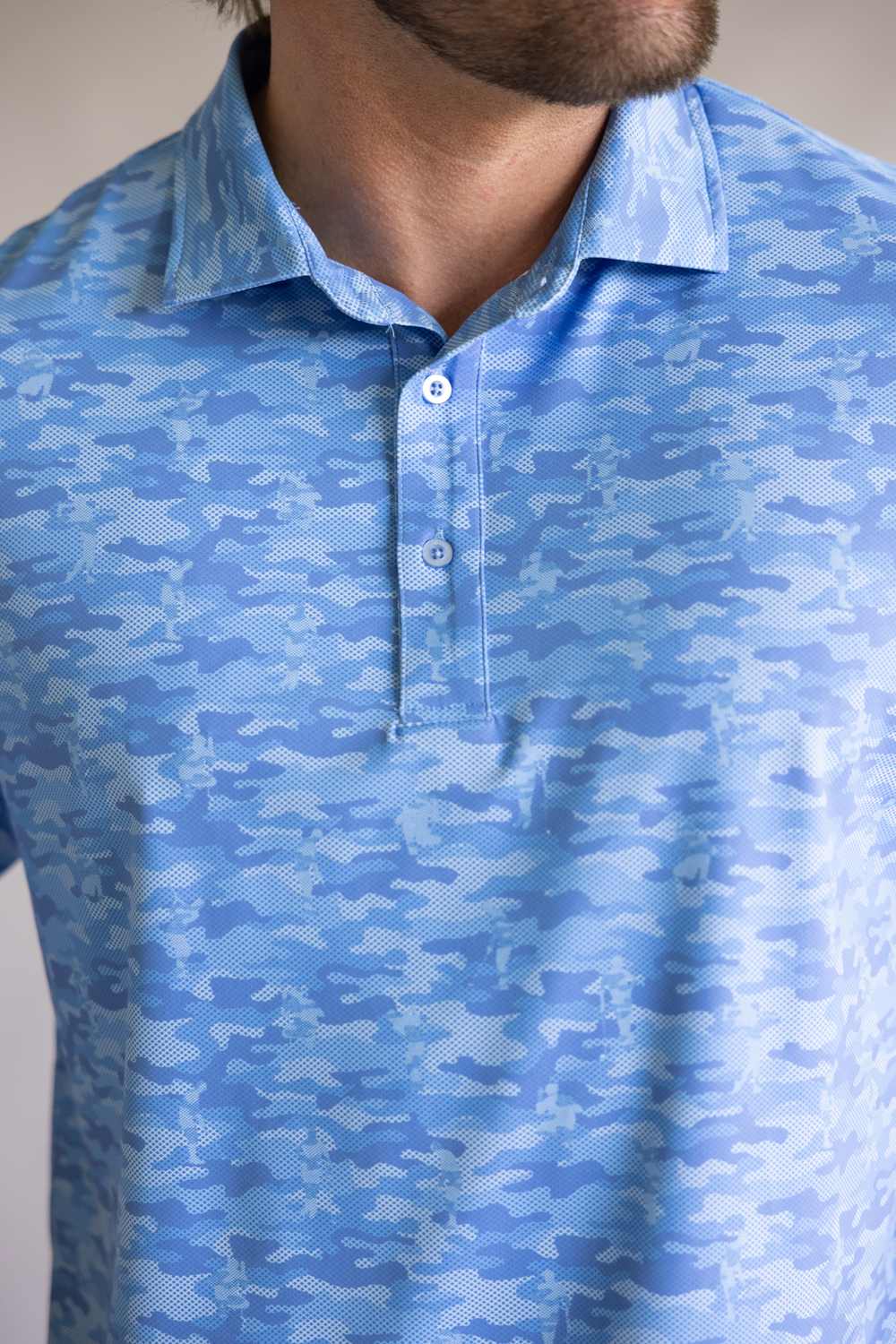 1897 Legends Camo Polo for Men in Blue | FGM209-BLUE - Image 2